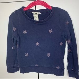 Toddler Girl’s H&M Glitter Star Crew Sweatshirt